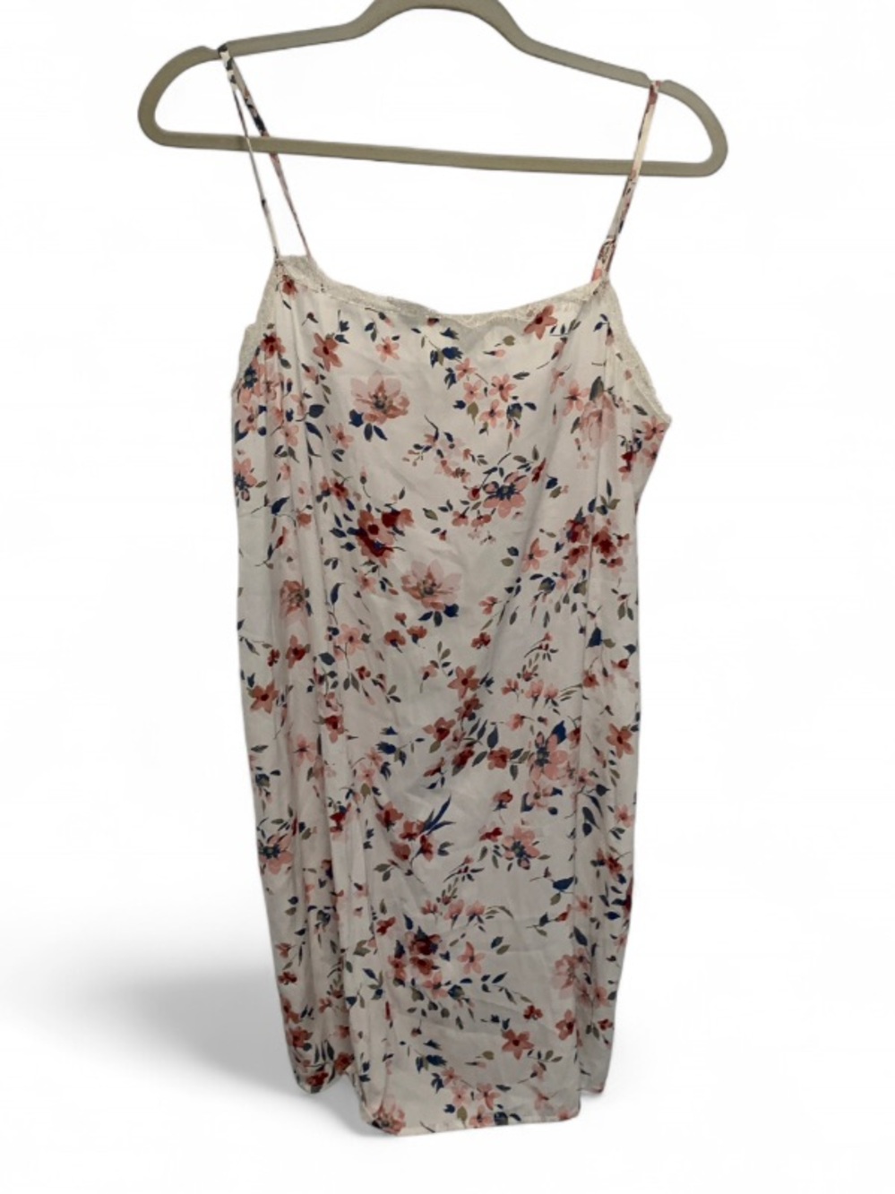 Y2K Hollister White Floral Lace Trim Mini Slip Dress